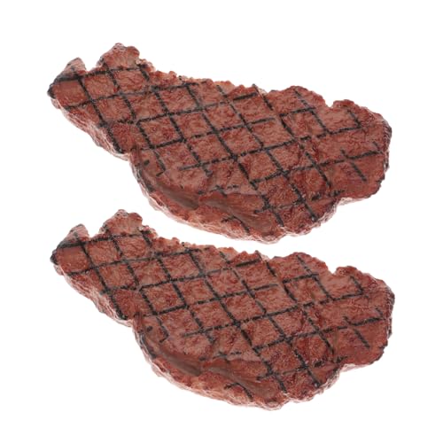 COSMEVIVI 2Stücke Künstliche Steakmodelle aus Realistische Lebensmittelsimulation für Fotografie Dekoration und Lehrzwecke Braun von COSMEVIVI