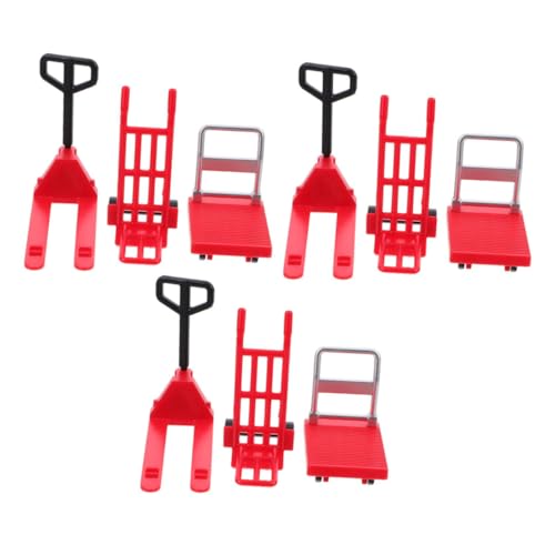 COSMEVIVI 3 Sets Micro Scene Baumodell Spielzeug Gabelstapler Requisiten Mini Handwagen Plattformwagen Spielzeug Mini BAU Bewegliches Werkzeug von COSMEVIVI
