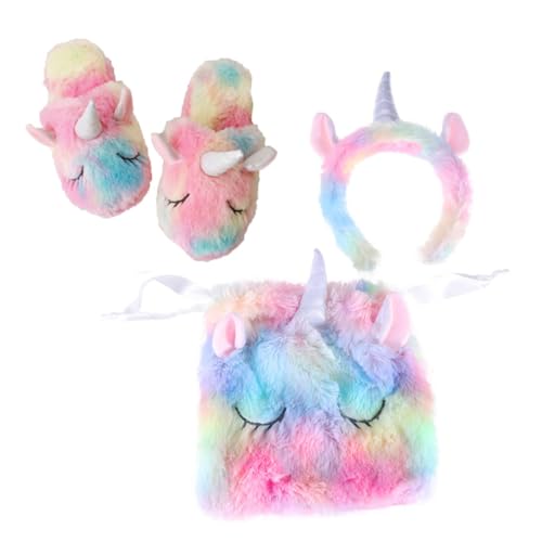 COSMEVIVI Sachen Für Mädchen 3-teiliges Set Cartoon Cosplay Requisiten Fee Hausschuhe Haarband Kordelzug Tasche von COSMEVIVI