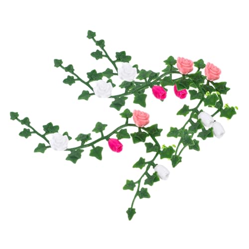 COSMEVIVI 3 Stück Blumenranken Für Puppenhäuser, Mini Blumenranken Arrangements, Miniatur Blumenranken Ornamente, Blumenranken Modellschmuck, Mini Ranke Für Puppenhäuser, Simulations von COSMEVIVI