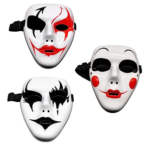 COSMEVIVI 3 Stück Partymaske Gesichtsmaske Kostüm Dekomaske Halloween Masken Für Erwachsene Halloween Kostüme Plastik Gesichtsmaske Maskerade Masken Karnevalsmaske Cosplay Masken Maske von COSMEVIVI