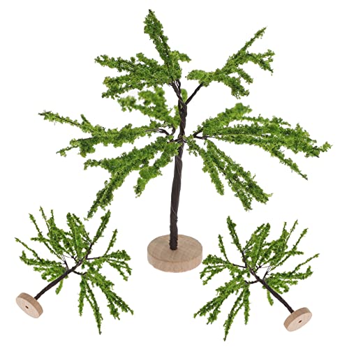 COSMEVIVI 3 Stück Simulierter Mini Baum, Modellbaum, Grüne Landschaft, Landschaftsmodell, Kleine Baumdekoration, Sandtisch, Künstlicher Baum, Zug, Landschaftsbaum, Plastikbäume, von COSMEVIVI