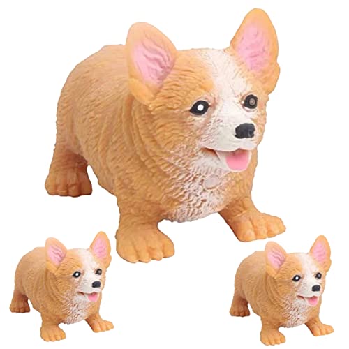COSMEVIVI 3 Teiliges Anti Stress Spielzeug, Sensorisches Quetschspielzeug, Cartoon Hund, Tierspielzeug, Hundeform, Dekompressions Tierstressbälle, Dekompressionsspielzeug, Stressspielzeug von COSMEVIVI