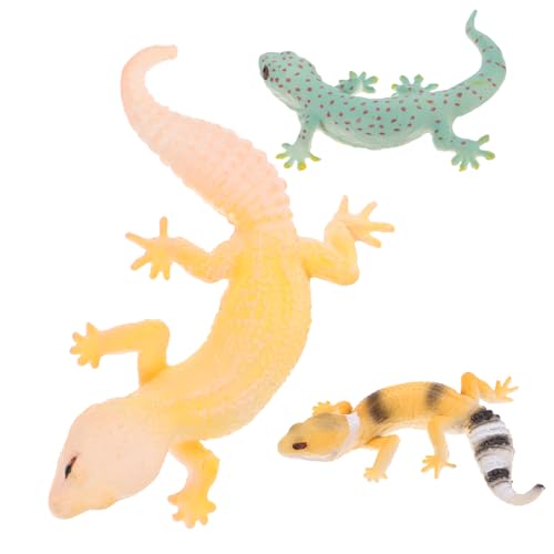 COSMEVIVI Kognitiver Gecko 3 Stück – Realistisches Reptilienspielzeug – Pädagogische Gecko-Figuren – Desktop-simulations-Gecko- von COSMEVIVI
