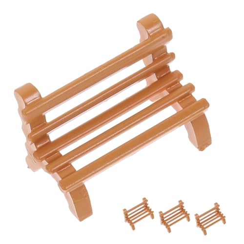 COSMEVIVI 4 Stück Mini Bank Modell, Sandtisch, Miniatur Mini Möbel, Kleine Plastikbänke, Modell, Plastik Miniaturbank, Mikro Landschaftslayout, Mini Garten, Parkbank, Mini Hausschmuck von COSMEVIVI