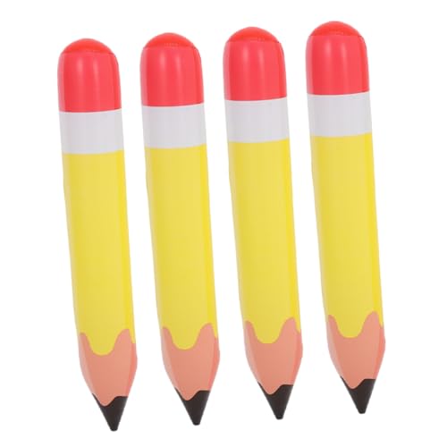 COSMEVIVI 4 Stück Teiliges Aufblasbare Riesenbleistifte PVC Realistisch Gestaltete Bleistiftballons für Schulanfang Dekoration Zuhause Vielseitige Party und Klassenzimmerhänger von COSMEVIVI