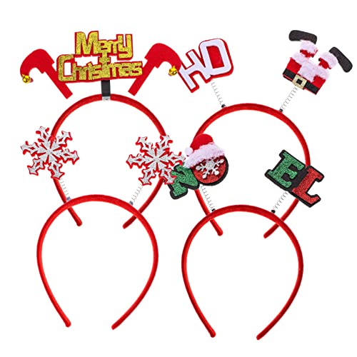 COSMEVIVI 4stücke Festliche Weihnachts-haarreifen Aus Filz Leichtgewichtige Stirnbänder Für Erwachsene Und Lustige Xmas Kopfbedeckung Für Partys Und Feiertage von COSMEVIVI