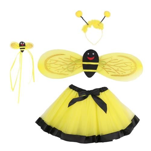 COSMEVIVI Tutu-kleid in Gelb 4-teiliges Set Kinder-performance-anzug für Karnevals-maskenball COSMEVIVI Tutu-kleid in Gelb 4-teiliges Set Kinder-performance-anzug für Karnevals-maskenball von COSMEVIVI