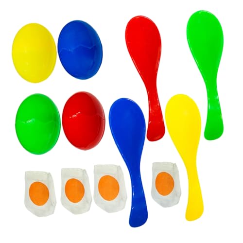 COSMEVIVI Fidget Toy Set 4er Set Farbige Eier Und Öffel Wettrennen Spielset Lustige Interaktive Spielzeuge Für Ideal Für Outdoor Partys Und Kindergeburtstagsfeiern Fördert Geschicklichkeit Und von COSMEVIVI