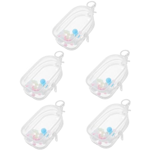 COSMEVIVI 5 Sets Transparente Aufbewahrungstasche Puppentragetasche Mini Puppen Ausstellungstasche Tasche Hängendes Puppentasche Puppenbehälter Transparente Mini Puppentasche Mini Puppen von COSMEVIVI