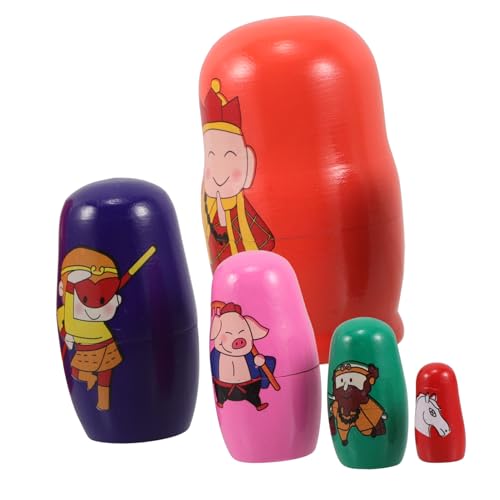 COSMEVIVI 5 Stück 5 Matroschka holzspielzeug Holzpuppen-Set Pädagogisches Geschenkideen russische Puppe Weihnachtspuppen für Nistpuppen dalls hölzern COSMEVIVI 5 Stück 5 Matroschka holzspielzeug Holzpuppen-Set Pädagogisches Geschenkideen russische Puppe Weihnachtspuppen für Nistpuppen dalls hölzern von COSMEVIVI