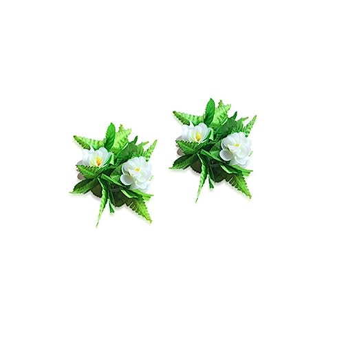 COSMEVIVI 5 Teiliges Hawaiianisches Kostümset Mit Grüner Blätterröcke Blumenkranz Armbändern Und Stirnband Luau Party Zubehör Für Erwachsene Und Für Strand Und Sommerfestlichkeiten von COSMEVIVI