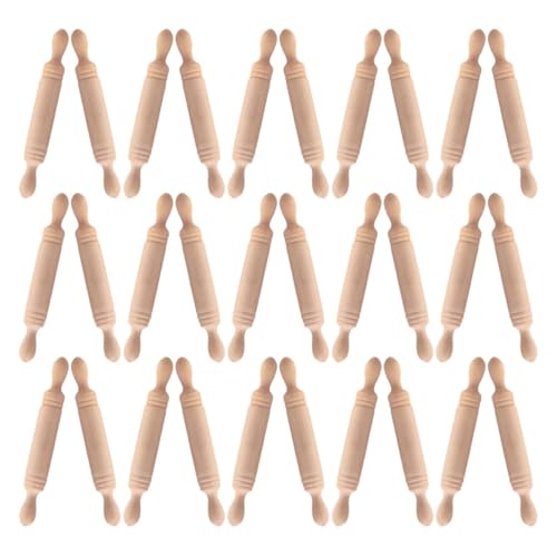 COSMEVIVI 50 Stück Mini-nudelhölzer – Puppenhaus-miniaturen, Nudelhölzer, Modell, Basteln, DIY, Fotografie, Requisiten, Zubehör, Rollenspielmodell von COSMEVIVI