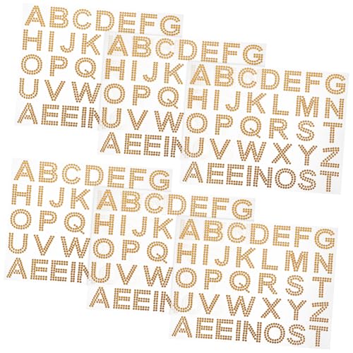 COSMEVIVI 6 Blätter Acrylbriefe Strasskleber Glitzer Aufkleber Buchstaben DIY Aufkleber Aufkleber Für Bag Dekorativ Für Handwerk Bling Decor Phone Hülle DIY Aufkleber Selbstkleber Strass von COSMEVIVI