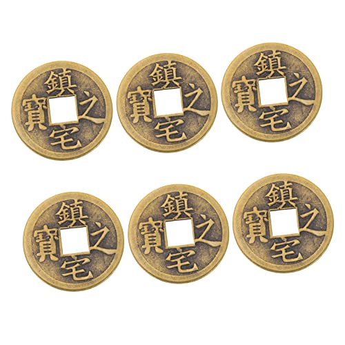 COSMEVIVI 6 Stück Vintage Kupfermünzen Dekorative Chinesische Münzen Chinesische Glücksmünze Zarte Messingmünze Multifunktions Kupfermünze Dekorative Messingmünzen Handgefertigte von COSMEVIVI
