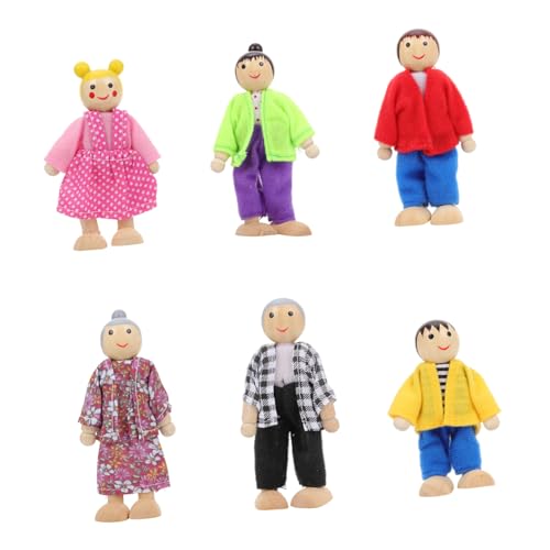COSMEVIVI Elegantes Miniatur-puppenhaus-familienset Bauen Sie Ihr Eigenes Puppenhaus- Naturholz von COSMEVIVI