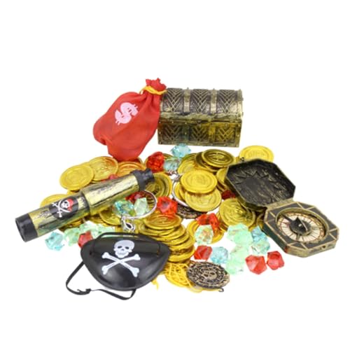 COSMEVIVI Spielzeugset Für Kinder 60-teilig Piratenschatz Pädagogisches Spielset Fantasievolles Spielzeug Für Geburtstagsfeiern von COSMEVIVI