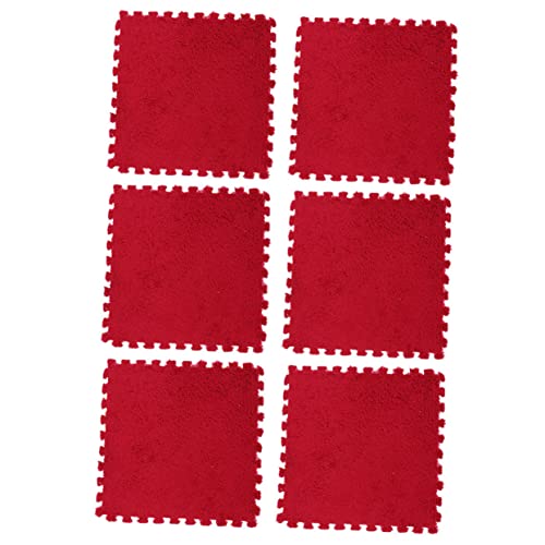 COSMEVIVI Hochwertige Puzzlematten Aus Rotem Eva-plüsch 6-TLG. Babymatten Zum Spielen Auf Dem Boden Multifunktionale Fliesen Austauschbare Matten Zubehör COSMEVIVI Hochwertige Puzzlematten Aus Rotem Eva-plüsch 6-TLG. Babymatten Zum Spielen Auf Dem Boden Multifunktionale Fliesen Austauschbare Matten Zubehör von COSMEVIVI