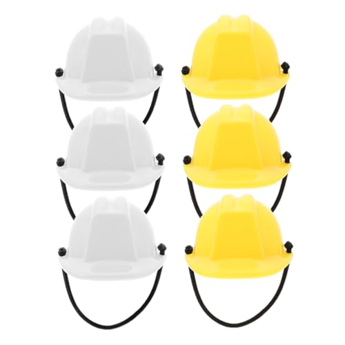 COSMEVIVI 6Stücke Mini Sicherheitshelme Bunte Puppen Bauhelme für Dekoration DIY Projekte und Themenpartys für Puppenhausbedarf und Kreative Spielideen von COSMEVIVI