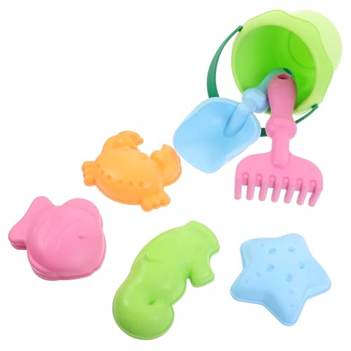 COSMEVIVI 7 Teiliges Set Strandspielzeug Für Sandspielzeug Mit Eimer Förmchen Und Schaufeln Zufälligen Farben Perfekt Für Sandkasten Und Wasserspiele Im Freien von COSMEVIVI