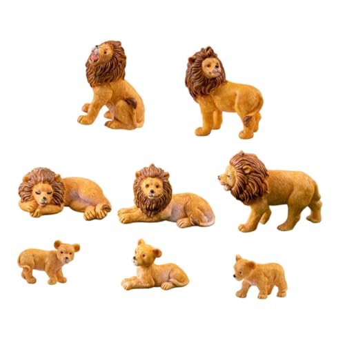 COSMEVIVI 8 Stück Mikro Landschafts Löwenfiguren Für Draußen Tiermodell Kleine Löwenstatue Mini Gartenlöwenstatue Outdoor Löwenfiguren Kleiner Entworfen Schmückt von COSMEVIVI
