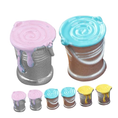 COSMEVIVI 8 Stück Simulierter Farbeimer, Mini Hauszubehör, Farbeimer Form, Winziger Farbtopf, Mini Hausdekoration, Mini Farbdosen Schmuck, Kleine Farbeimer Modelle, Mini Requisite COSMEVIVI 8 Stück Simulierter Farbeimer, Mini Hauszubehör, Farbeimer Form, Winziger Farbtopf, Mini Hausdekoration, Mini Farbdosen Schmuck, Kleine Farbeimer Modelle, Mini Requisite von COSMEVIVI