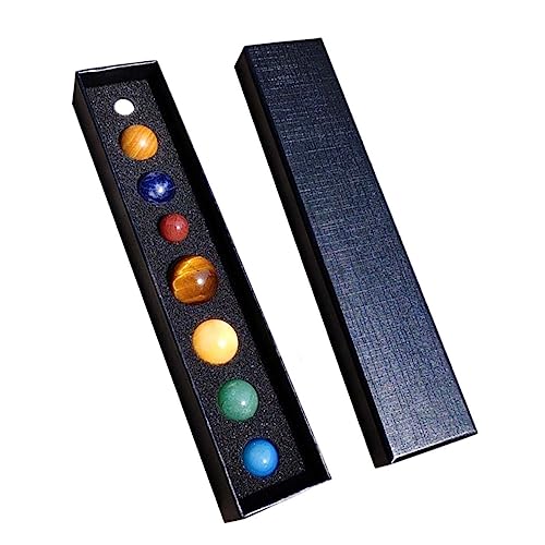 COSMEVIVI 8 Stück Teiliges Mineral Planeten Ornament Sammelbare Sonnensystem Figuren Natürliche Edelstein Kugeln Dekoration für Schreibtisch und Bildung von COSMEVIVI