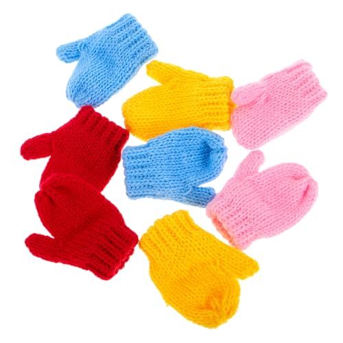 COSMEVIVI 8 Stück Teiliges Mini Strickhandschuhe für Puppen Kleine Bunte Handschuhe zum Basteln und Dekorieren Vielseitig Passend für Verschiedene Puppengrößen Puppenkleider Zubehör von COSMEVIVI