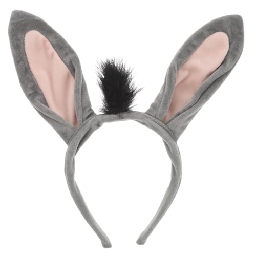 COSMEVIVI Esel Ohrhaarband Niedliches Haarband mit Tierohren Stirnband mit Eselsohren flauschige Ohr-Kopfbedeckung Halloween Stirnbandmädchen Haarschmuck für Party Tierstirnbänder Stoff Grau COSMEVIVI Esel Ohrhaarband Niedliches Haarband mit Tierohren Stirnband mit Eselsohren flauschige Ohr-Kopfbedeckung Halloween Stirnbandmädchen Haarschmuck für Party Tierstirnbänder Stoff Grau von COSMEVIVI