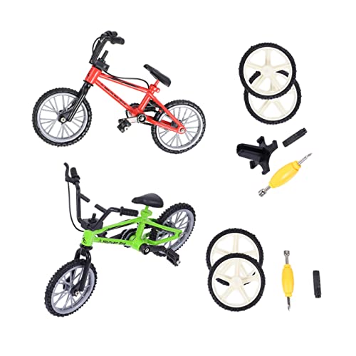 COSMEVIVI Finger Fahrrad Set 2er Set Mini Mountainbike Aus Für Kognitives Lernspielzeug Für Freizeitspiele Grünes Und Rotes Design von COSMEVIVI