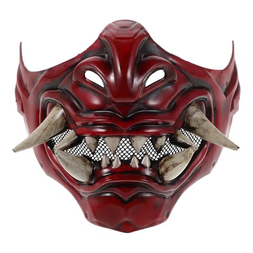 COSMEVIVI Gruselige japanische Monster-Cosplay-Maske für Halloween, rote Halbmaske für Erwachsene, Maskerade, Karneval und Themenparty-Dekorationen, Dämon COSMEVIVI Gruselige japanische Monster-Cosplay-Maske für Halloween, rote Halbmaske für Erwachsene, Maskerade, Karneval und Themenparty-Dekorationen, Dämon von COSMEVIVI