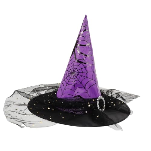 COSMEVIVI Halloween Hexenhut, Halloween Hutschmuck, Halloween Cosplay Hut, Halloween Foto Requisite, Breitkrempiger Hexenhut, Halloween Kostümhut, Neuartiger Halloween Hut, Dekorativer COSMEVIVI Halloween Hexenhut, Halloween Hutschmuck, Halloween Cosplay Hut, Halloween Foto Requisite, Breitkrempiger Hexenhut, Halloween Kostümhut, Neuartiger Halloween Hut, Dekorativer von COSMEVIVI