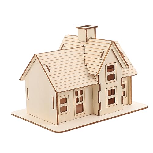 COSMEVIVI Holzpuzzle Miniaturhaus Bausatz DIY Assembly House Model aus Holz Kreatives Bastelset für Erwachsene Dekoratives Modell für Schreibtisch Wohnzimmer von COSMEVIVI