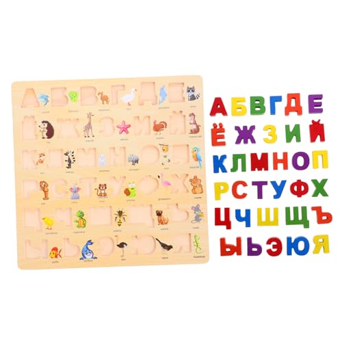 COSMEVIVI Holzpuzzle Russisches Alphabet Lernspielzeug Großes Holzbrett Handfreundliche Teile Langlebig und Stabil Fördert Auge Hand Koordination und Denkvermögen Pädagogisches Teiliges COSMEVIVI Holzpuzzle Russisches Alphabet Lernspielzeug Großes Holzbrett Handfreundliche Teile Langlebig und Stabil Fördert Auge Hand Koordination und Denkvermögen Pädagogisches Teiliges von COSMEVIVI