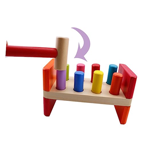 COSMEVIVI Frühe Bildung Holzspielzeug Kleinkinder Hämmerte Bank 8 Bunte Pegs Kinder Hammer Spielzeug COSMEVIVI Frühe Bildung Holzspielzeug Kleinkinder Hämmerte Bank 8 Bunte Pegs Kinder Hammer Spielzeug von COSMEVIVI