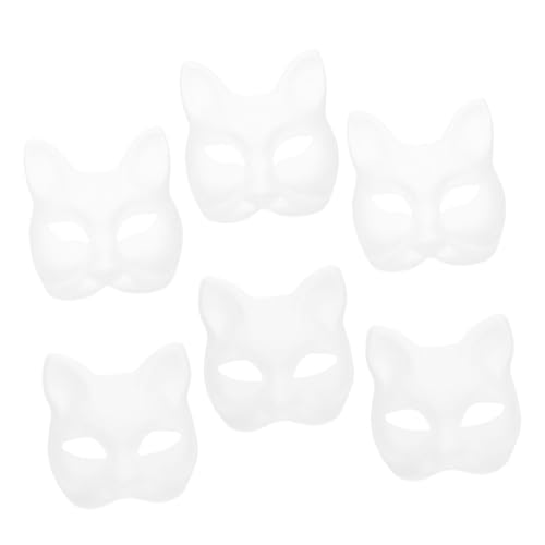 COSMEVIVI Weiße Papiermasken Basteln Blankomasken Zum Bemalen Unfertige Tiermasken Geeignet Für Frauen von COSMEVIVI