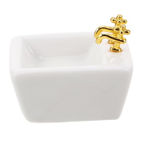 COSMEVIVI Maßstab Keramisches Handwaschbecken für Badezimmer und Küche Elegante Dekoration und Zubehör für Puppenhaus Szenen COSMEVIVI Maßstab Keramisches Handwaschbecken für Badezimmer und Küche Elegante Dekoration und Zubehör für Puppenhaus Szenen von COSMEVIVI