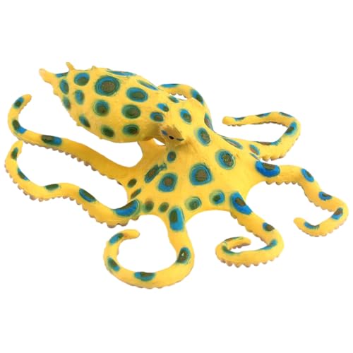 COSMEVIVI Meerestiermodell Simuliertes Tintenfischmodell Kleine Oktopus-Dekoration Lustiges Oktopus-Spielzeug Oktopus Spielzeug Tierfiguren Simulation Oktopus Figur Yellow Plastik von COSMEVIVI