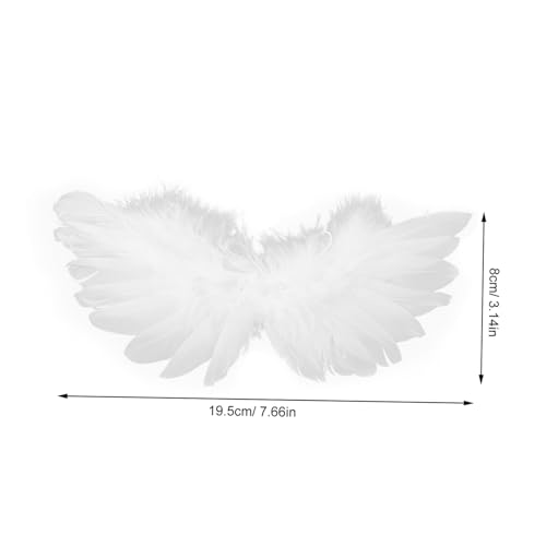 COSMEVIVI Mini Bjd Engel Flügel Weiße Federn für Kostüm Dekoration für Cosplay Halloween und Weihnachten Zubehör für Puppen und Ansprechend von COSMEVIVI