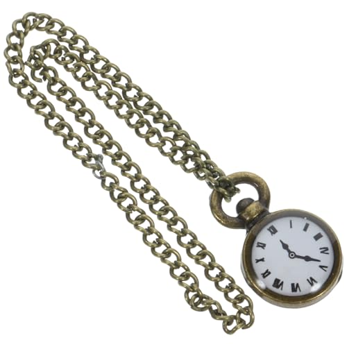 COSMEVIVI Miniatur Taschenuhr für Puppenhaus Dekorative Kette Leicht Stabil für Modell Dekoration und E Große Bronze Ausführung von COSMEVIVI