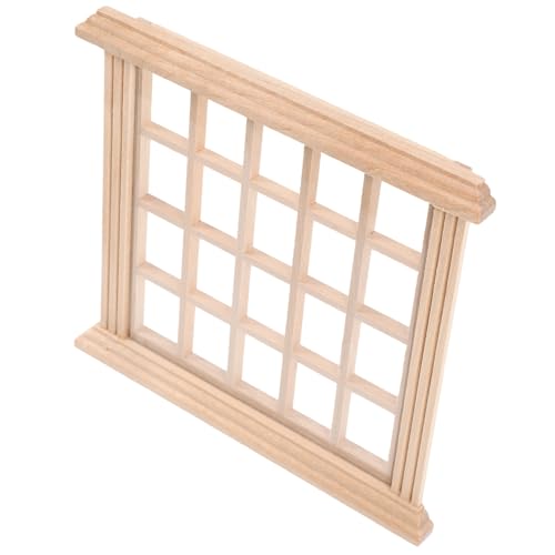 COSMEVIVI Puppenhaus Holzfenster, Mini Blankofenster, Puppenhausmöbel, Mini Requisite, Mikro Landschaftsmodelle, Miniaturfenster, Mini Hauszubehör, Mini Blankofenster Mit 20 Scheiben von COSMEVIVI