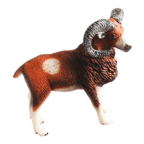 COSMEVIVI Simulation Ziege Animal Figures weihachtsgeschenk wohnraumdeko ziernieten geburtstagsmitgebsl Wildtierfigur Figuren für Kinder Schaffiguren kleines Mufflon-Fahrzeug Tiermodell Harz von COSMEVIVI