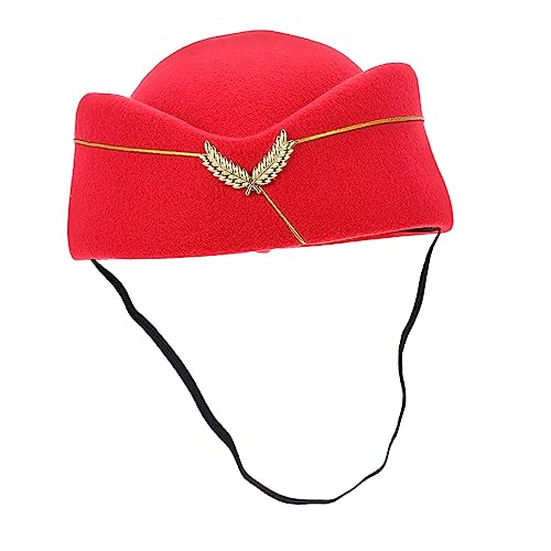 COSMEVIVI Stewardess Hut Für Damen Rote Uniformmütze Für Cosplay Und Kostümpartys Elegantes Accessoire Für Halloween Und Bühnenaufführungen COSMEVIVI Stewardess Hut Für Damen Rote Uniformmütze Für Cosplay Und Kostümpartys Elegantes Accessoire Für Halloween Und Bühnenaufführungen von COSMEVIVI