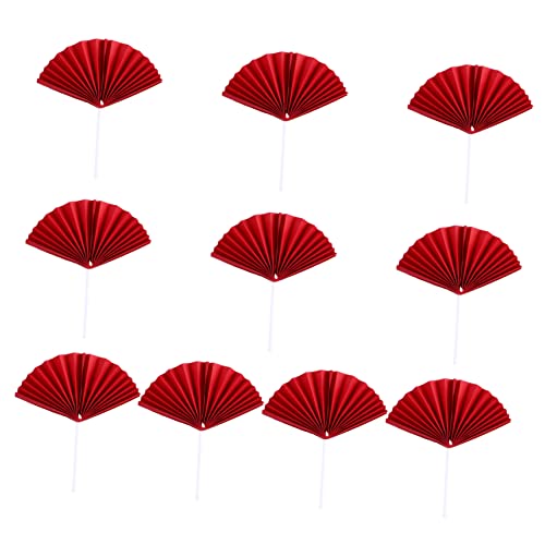 COSMEVIVI Teiliges Geburtstags Kuchen Deko Papierfächer Cake Toppers Rot Farbenfrohe Tortendekoration für Party Sichere Papiermaterialien Unvergessliche Feier Highlights von COSMEVIVI