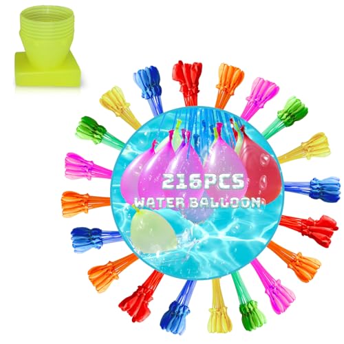 216 Stück Wasserbomben Selbstschließend für Kinder Erwachsene,Bunt Wasserballons,60 Sekunden Schnellfüller Wasserbombem,Wasserluftballon,Wiederbefüllbare Wasserbomben Set Für Sommer Wasser Spiele 216 Stück Wasserbomben Selbstschließend für Kinder Erwachsene,Bunt Wasserballons,60 Sekunden Schnellfüller Wasserbombem,Wasserluftballon,Wiederbefüllbare Wasserbomben Set Für Sommer Wasser Spiele von COSORO