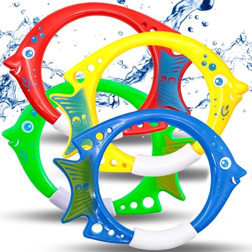 4 Stück Tauchen Fischring Tauchspielzeug für Kinder ab 5 6 7 8 9 10,Schwimmbad Spielzeug,Unterwasser Pool Spielzeug Wasserspielzeug für Jungen Mädchen Kinder Sommer Geschenk Tauchen Lerne Training 4 Stück Tauchen Fischring Tauchspielzeug für Kinder ab 5 6 7 8 9 10,Schwimmbad Spielzeug,Unterwasser Pool Spielzeug Wasserspielzeug für Jungen Mädchen Kinder Sommer Geschenk Tauchen Lerne Training von COSORO
