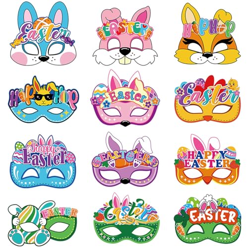 COSORO 12pcs Kinder Papier Party Masken für Party Tasche Füller, Kartenmasken Kostüme Spielzeug Gunsten Kinder Masken Dress Up Cosplay Maske für Jungen Mädchen Maskerade Weihnachten (Fuchs) von COSORO