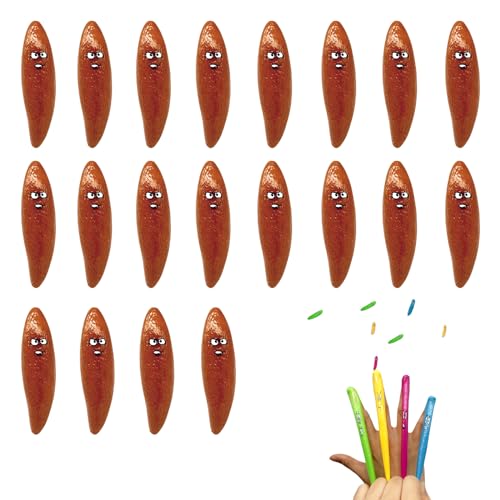 COSORO 20 Stück Braun Schleuder Poop Spielzeug Slingshot Poop Finger Toys,Dehnbare Lustig Gummi Kacke Katapult Spielzeug für Kinder,Anti-Stress Stressabbau Kinder Geburtstagsgeschenk Partygeschenk von COSORO