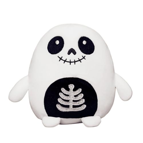 COSORO 20cm Niedliche Halloween Plüschtier Skelett,Plüsch Spielzeug Horror Gesicht,Weicher Kuscheltier Flauschiger Stofftier Skelett Stoffpuppe Spielzeug Kinder Heimdekoration von COSORO
