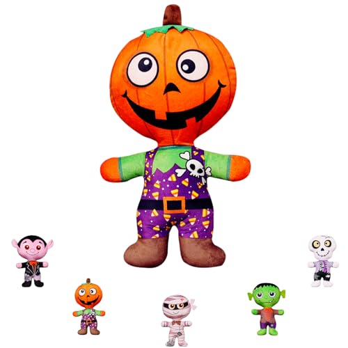 COSORO 30cm Halloween Plüschtier Kürbis,Plüsch Spielzeug Horror Gesicht,Weicher Kuscheltier Flauschiger Stofftier Kürbis Stoffpuppe Spielzeug Kinder Heimdekoration von COSORO